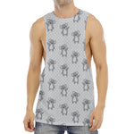 Grey Koala Pattern Print Men's Muscle Tank Top
