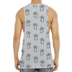 Grey Koala Pattern Print Men's Muscle Tank Top