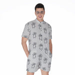 Grey Koala Pattern Print Men's Rompers
