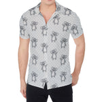 Grey Koala Pattern Print Men's Shirt