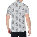 Grey Koala Pattern Print Men's Shirt