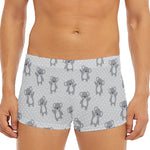 Grey Koala Pattern Print Men's Short Boxer Briefs