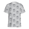 Grey Koala Pattern Print Men's Athletic T-Shirt