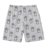 Grey Koala Pattern Print Men's Swim Trunks