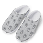 Grey Koala Pattern Print Mesh Casual Shoes