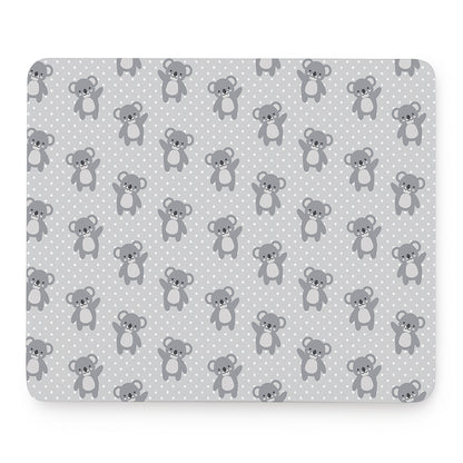Grey Koala Pattern Print Mouse Pad