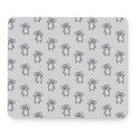 Grey Koala Pattern Print Mouse Pad
