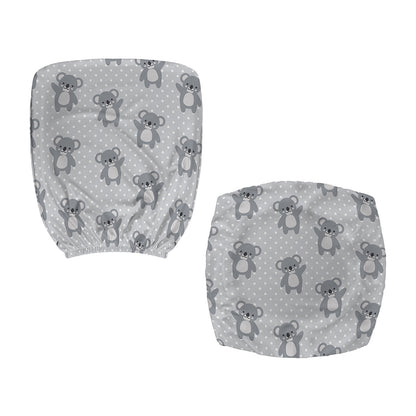 Grey Koala Pattern Print Office Chair Cover