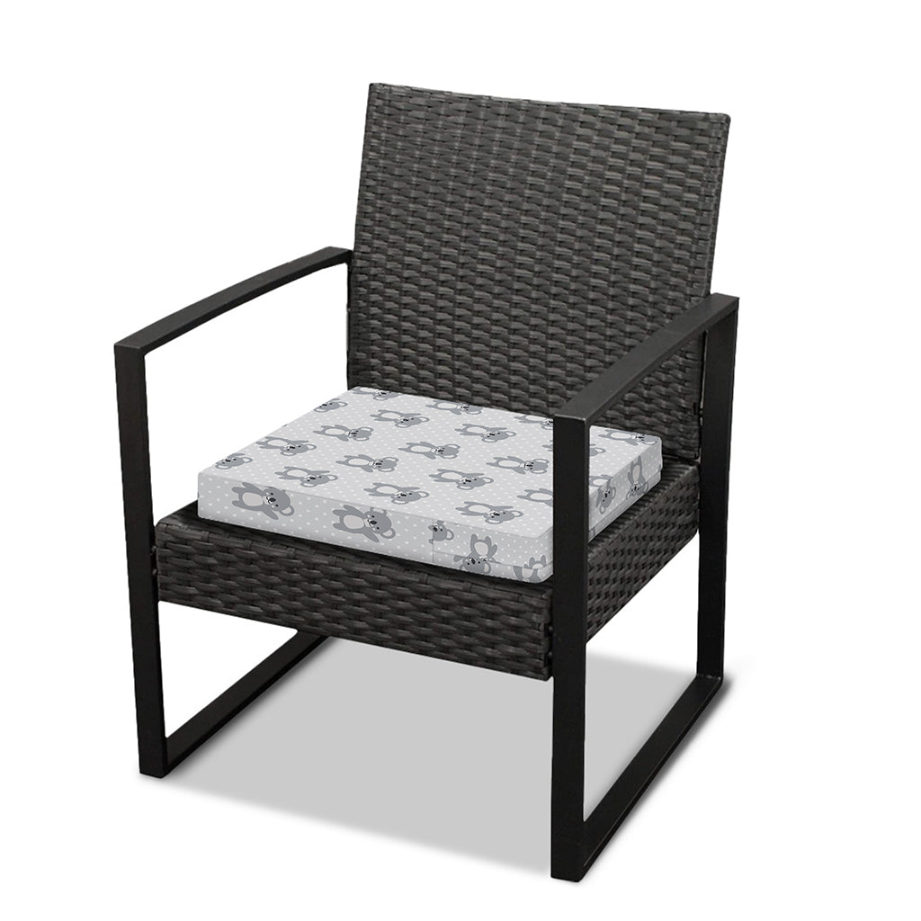 Grey Koala Pattern Print Outdoor Seat Cushion Cover