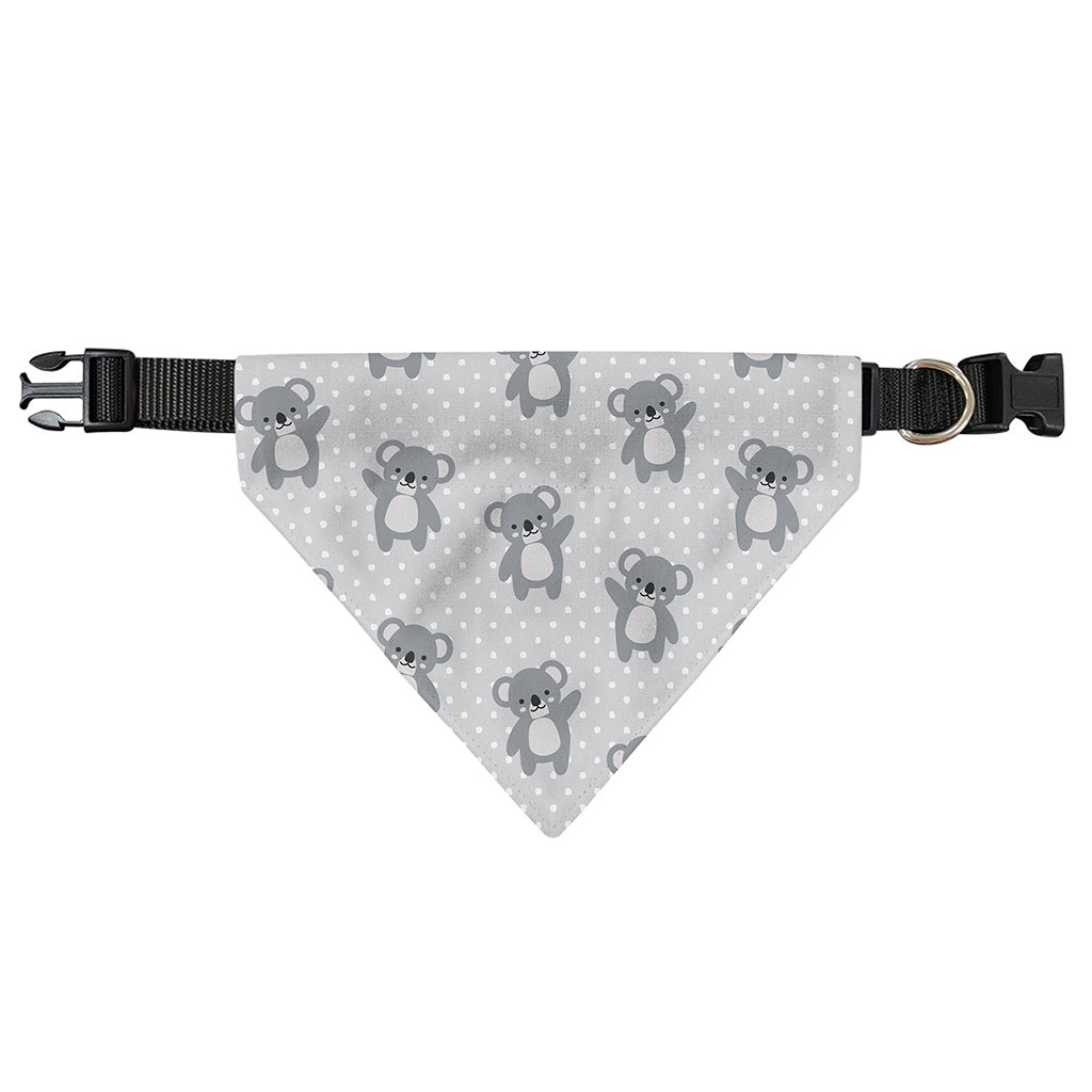 Grey Koala Pattern Print Over The Collar Dog Bandana