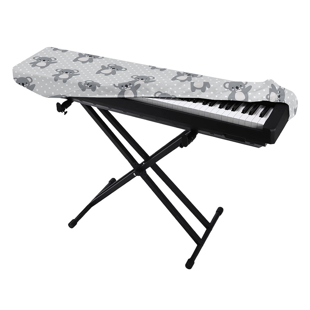 Grey Koala Pattern Print Piano Keyboard Cover