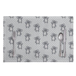 Grey Koala Pattern Print Placemat