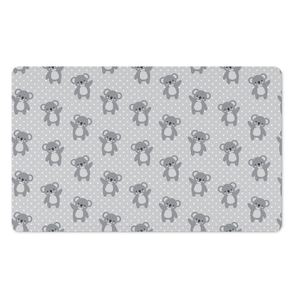 Grey Koala Pattern Print Polyester Doormat