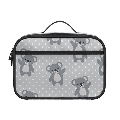 Grey Koala Pattern Print Portable Lunch Bag