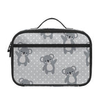 Grey Koala Pattern Print Portable Lunch Bag