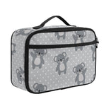 Grey Koala Pattern Print Portable Lunch Bag