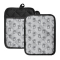 Grey Koala Pattern Print Pot Holders With Pocket