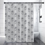 Grey Koala Pattern Print Premium Shower Curtain