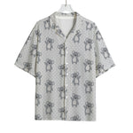 Grey Koala Pattern Print Rayon Hawaiian Shirt