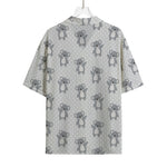 Grey Koala Pattern Print Rayon Hawaiian Shirt