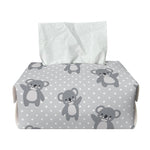 Grey Koala Pattern Print Rectangle Tissue Box Cover