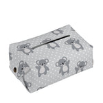 Grey Koala Pattern Print Rectangle Tissue Box Cover