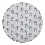 Grey Koala Pattern Print Round Blanket