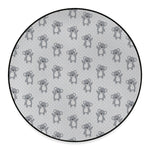 Grey Koala Pattern Print Round Floor Mat