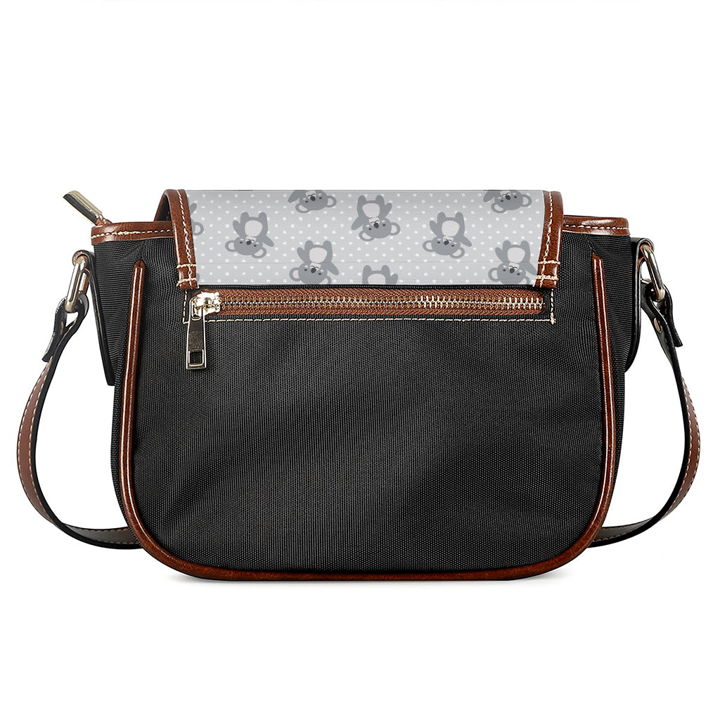 Grey Koala Pattern Print Saddle Bag