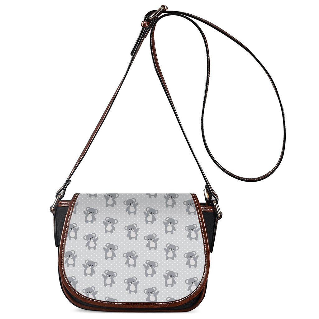 Grey Koala Pattern Print Saddle Bag