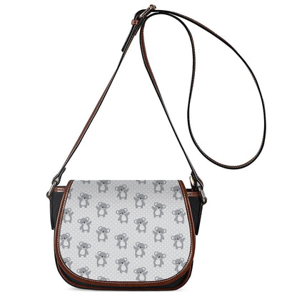 Grey Koala Pattern Print Saddle Bag