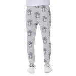 Grey Koala Pattern Print Scuba Joggers