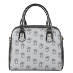 Grey Koala Pattern Print Shoulder Handbag