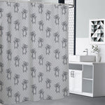 Grey Koala Pattern Print Shower Curtain