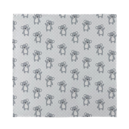 Grey Koala Pattern Print Silk Bandana