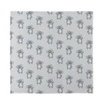 Grey Koala Pattern Print Silk Bandana