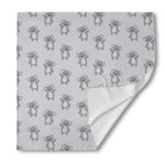 Grey Koala Pattern Print Silk Bandana