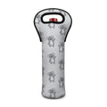 Grey Koala Pattern Print Single Neoprene Wine Tote