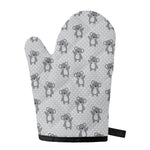 Grey Koala Pattern Print Single Oven Mitt