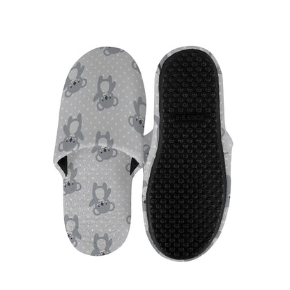 Grey Koala Pattern Print Slippers
