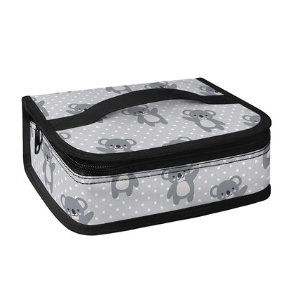 Grey Koala Pattern Print Small Lunch Bag