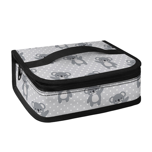 Grey Koala Pattern Print Small Lunch Bag