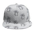 Grey Koala Pattern Print Snapback Cap