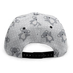 Grey Koala Pattern Print Snapback Cap