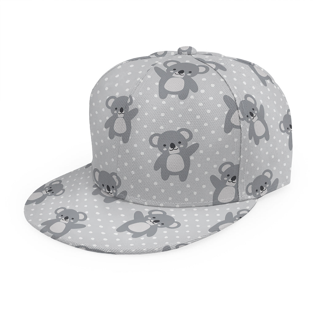 Grey Koala Pattern Print Snapback Cap