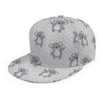 Grey Koala Pattern Print Snapback Cap