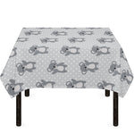 Grey Koala Pattern Print Tablecloth
