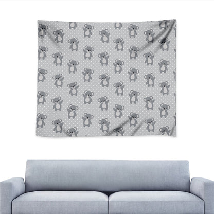 Grey Koala Pattern Print Tapestry