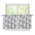 Grey Koala Pattern Print Tier Curtains