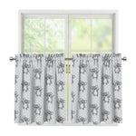 Grey Koala Pattern Print Tier Curtains